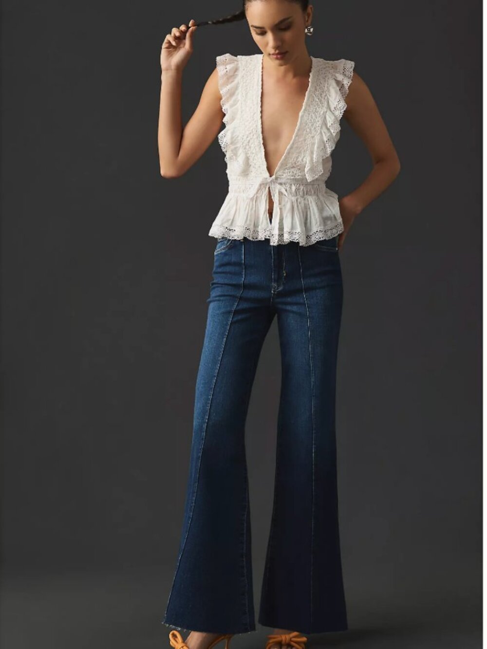 Anthropologie Pilcro Seamed High-Rise Wide-Leg Jeans Size 27